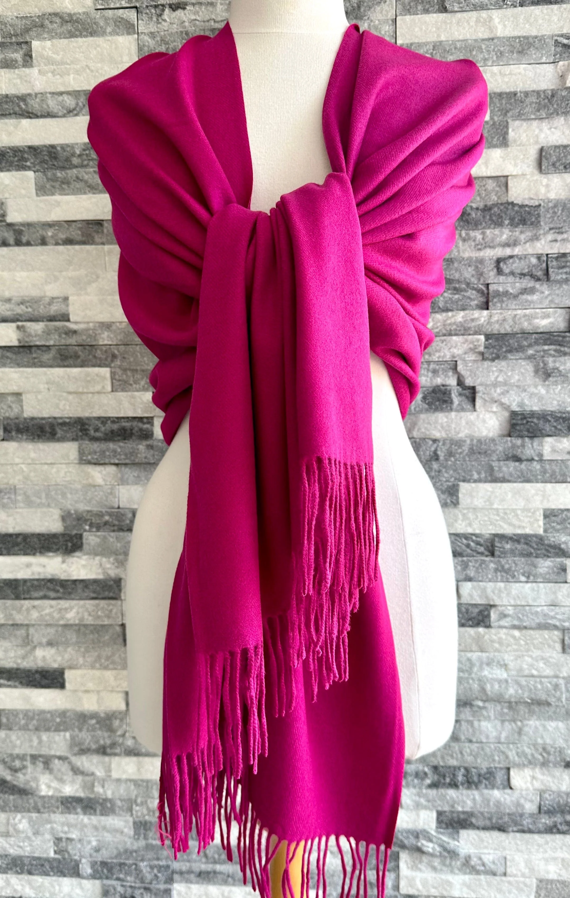 Cashmere Blend Plain Pashmina Wrap - Image 45