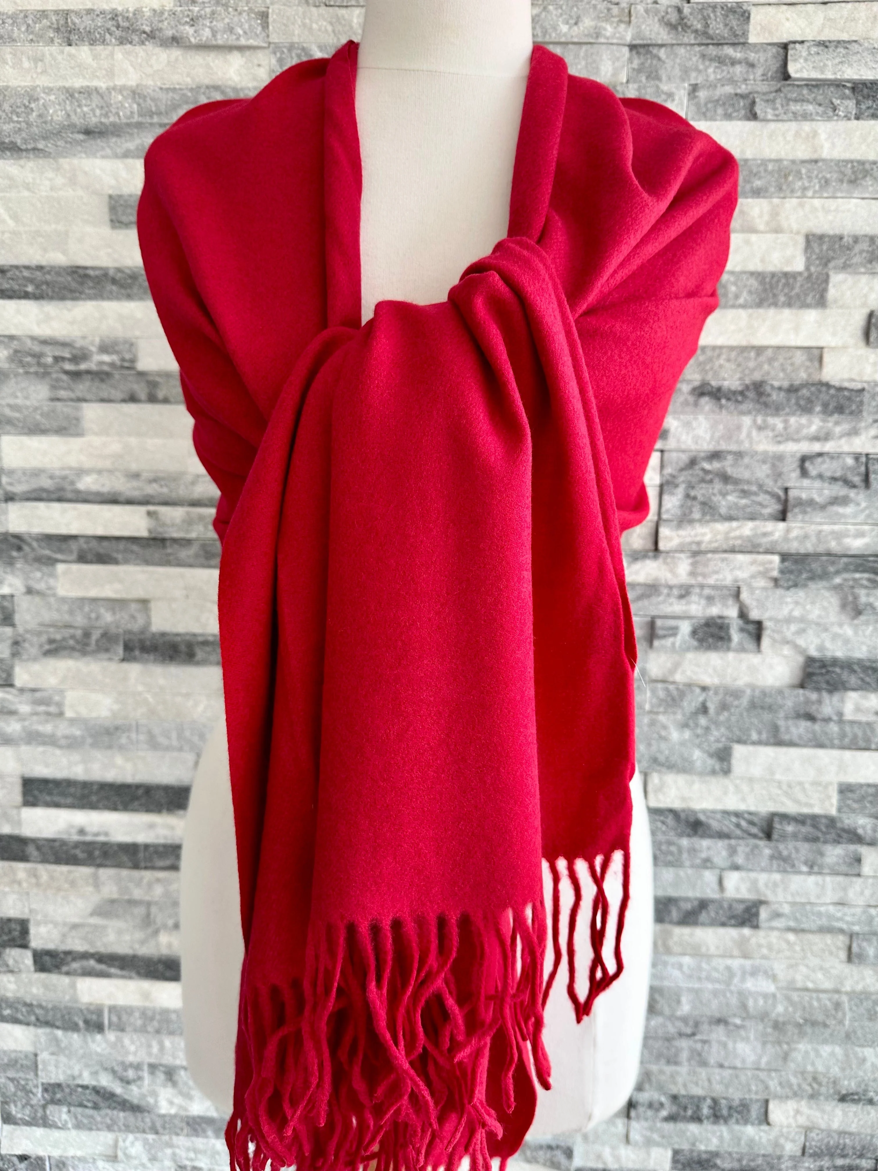 Cashmere Blend Plain Pashmina Wrap - Image 51