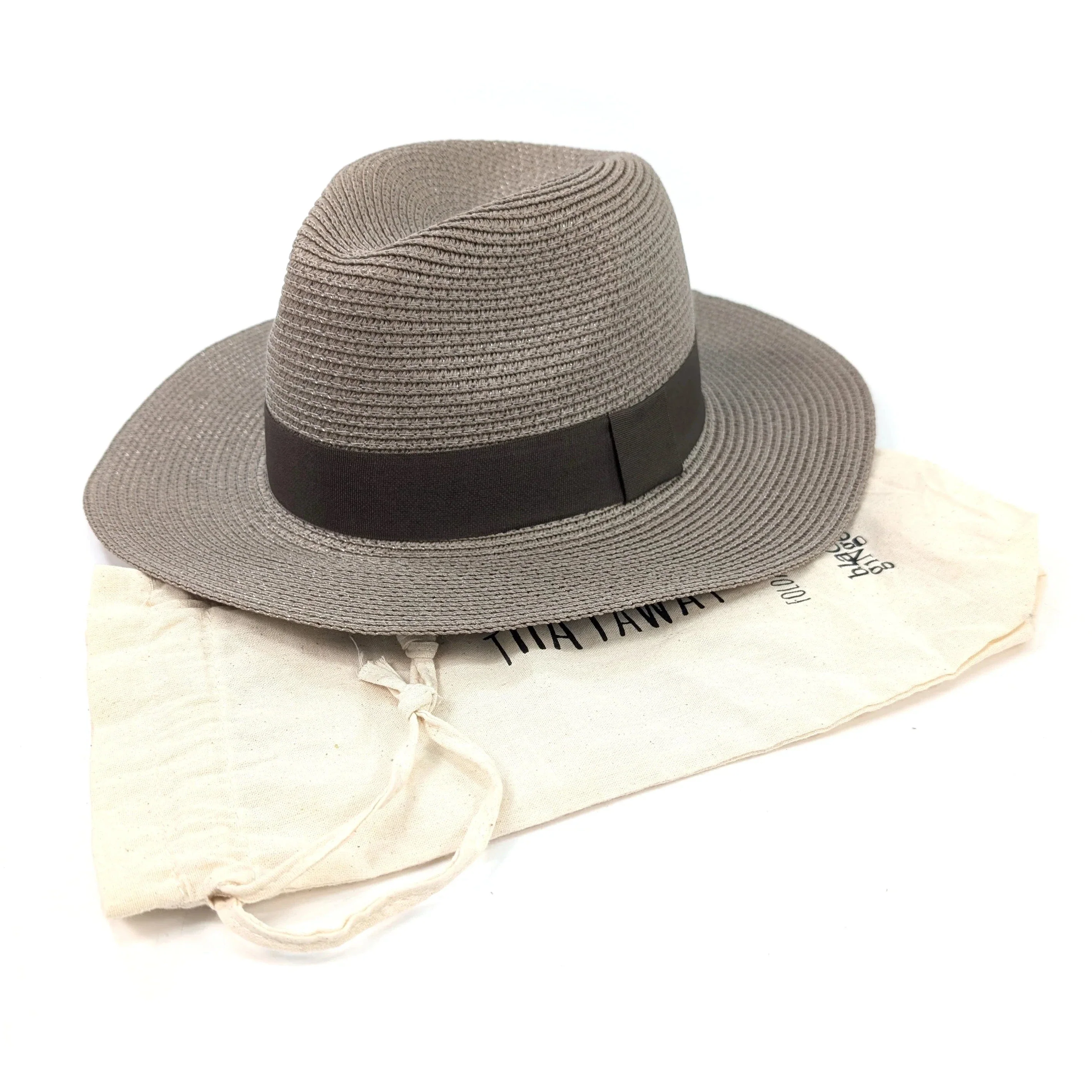 Black Ginger Rollable Mocha Panama Foldable Hat (Brown Band) (57cm) - Image 5