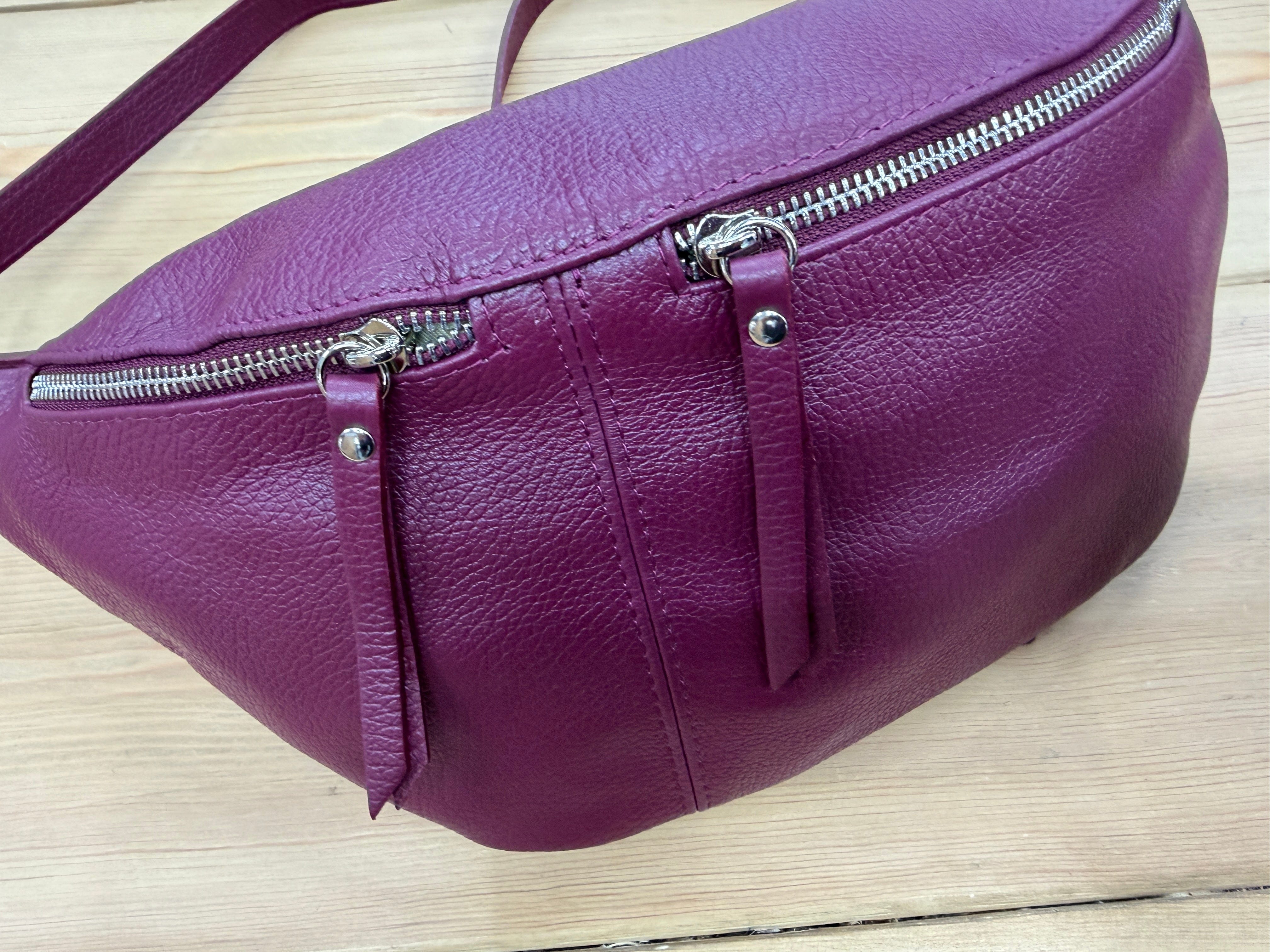 Burgundy Italian Leather Sling Bag / Chest Bag - Image 3