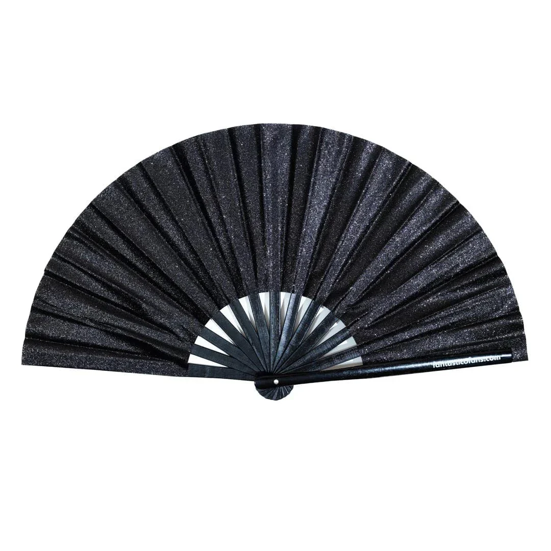 Fantastico Black Glitter  Mega Hand Fan / Decorative Fan  XL - Image 3
