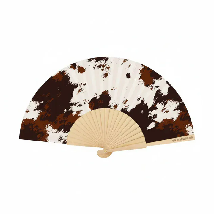 Fantastico Cow Pattern Animal Print 23cm Hand Fan - Image 2