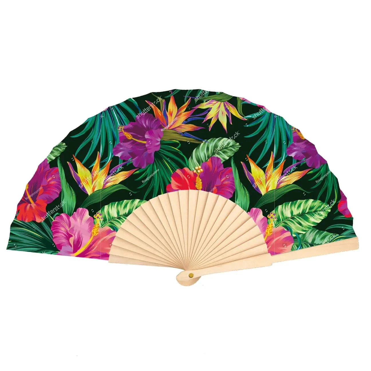 Fantastico Multi Coloured Paradise Hand Fan 23cm. - Image 2