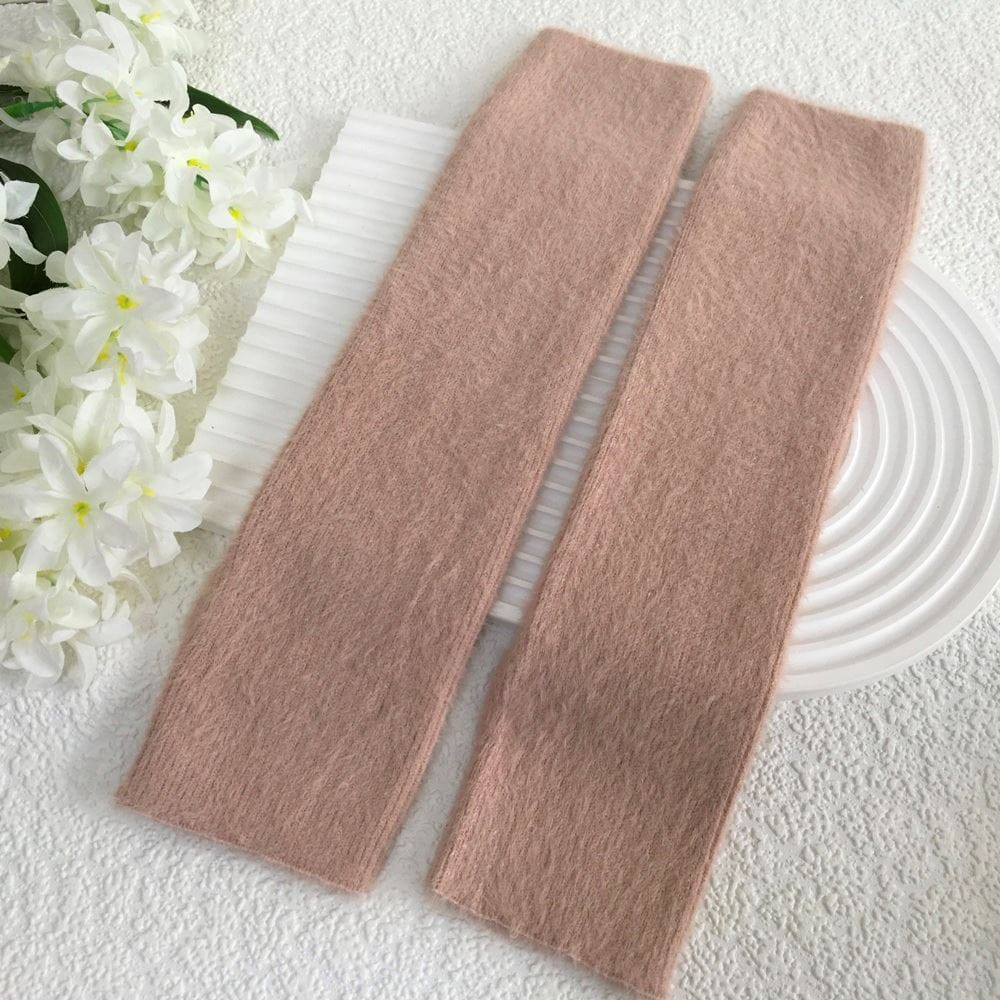 Fluffy Long Sleeve Fingerless Gloves G3021 - Image 11