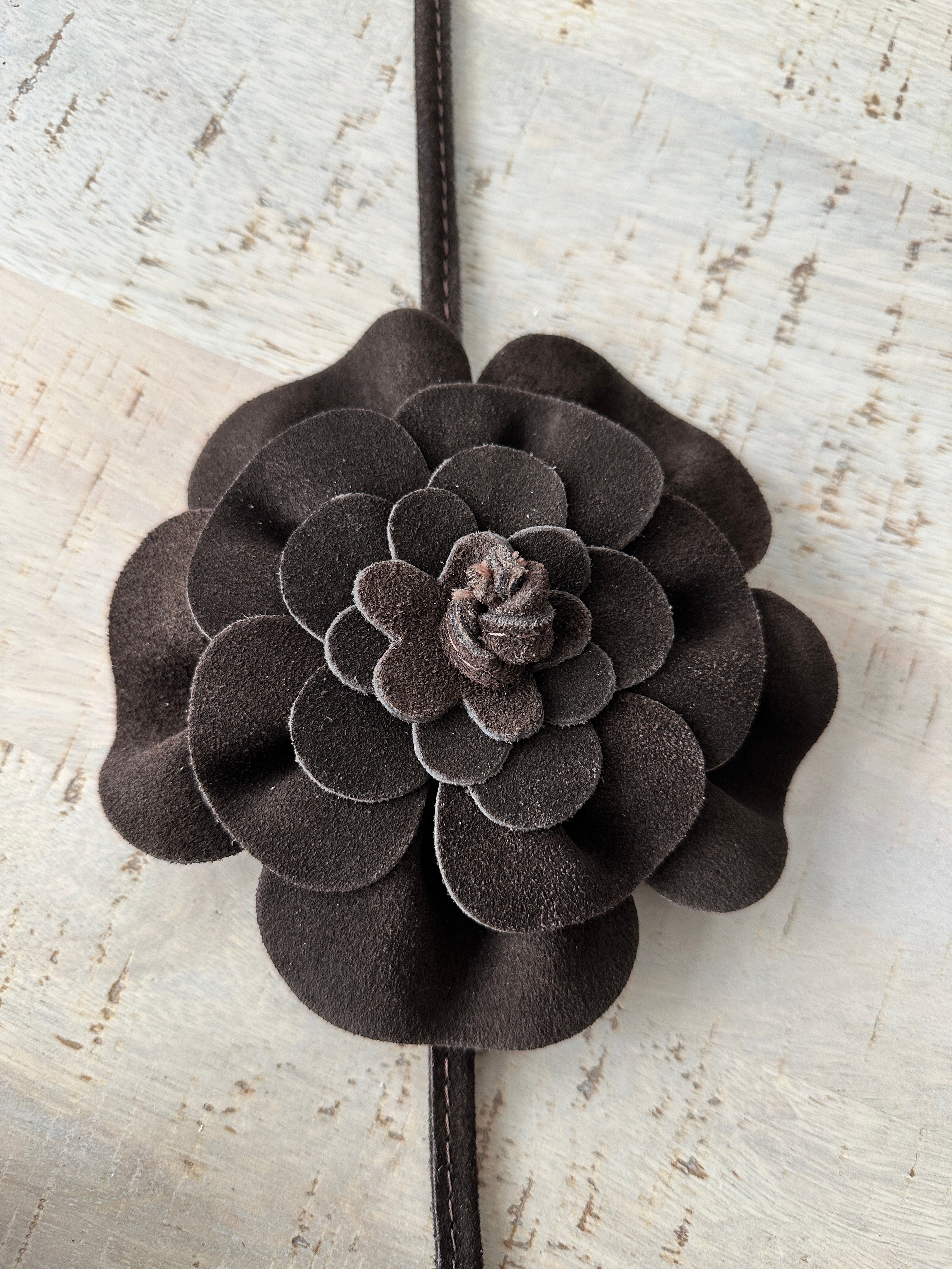 Genuine Italian Suede / Leather Flower Boho Belt. - Image 20