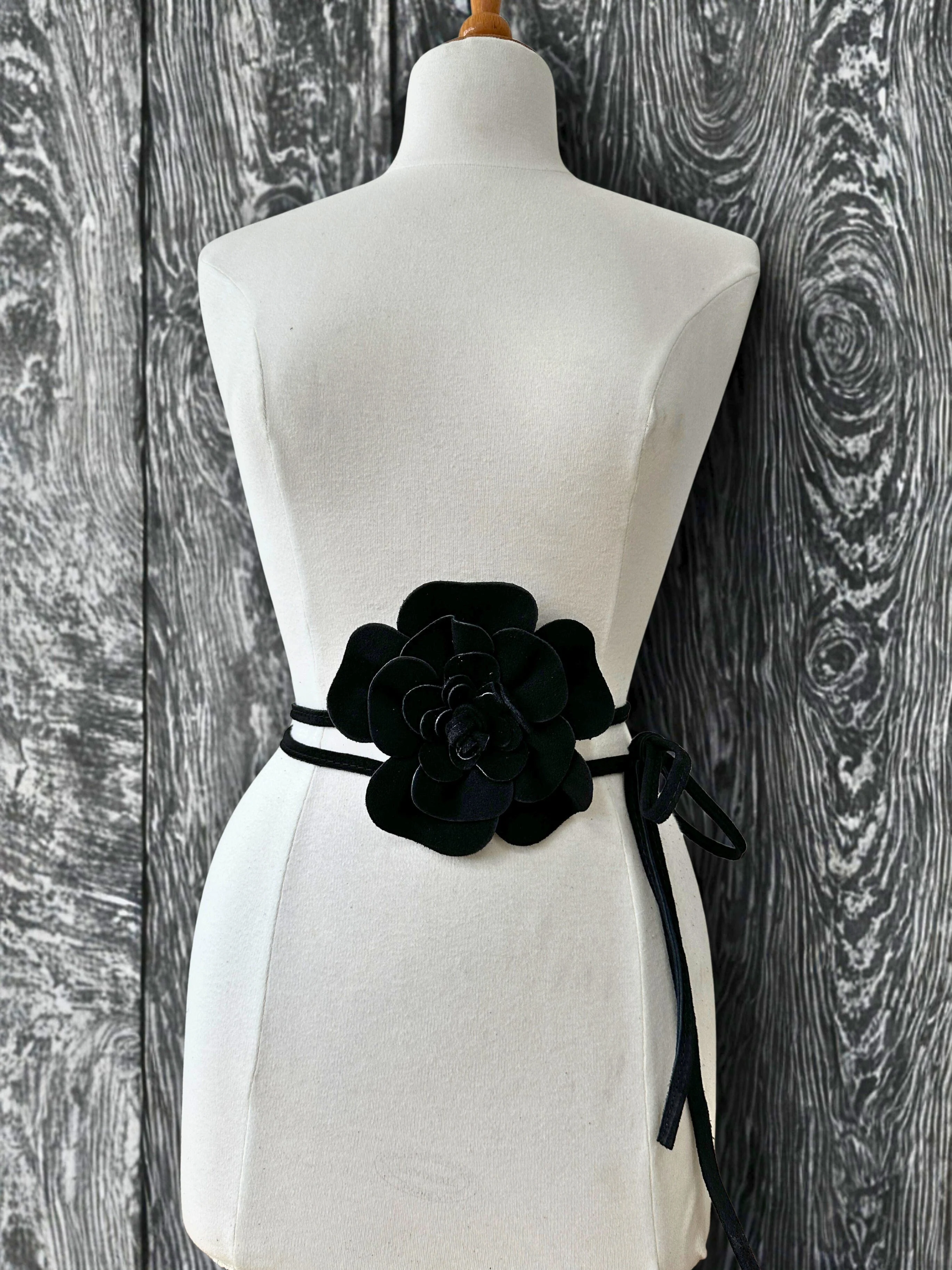 Genuine Italian Suede / Leather Flower Boho Belt. - Image 3