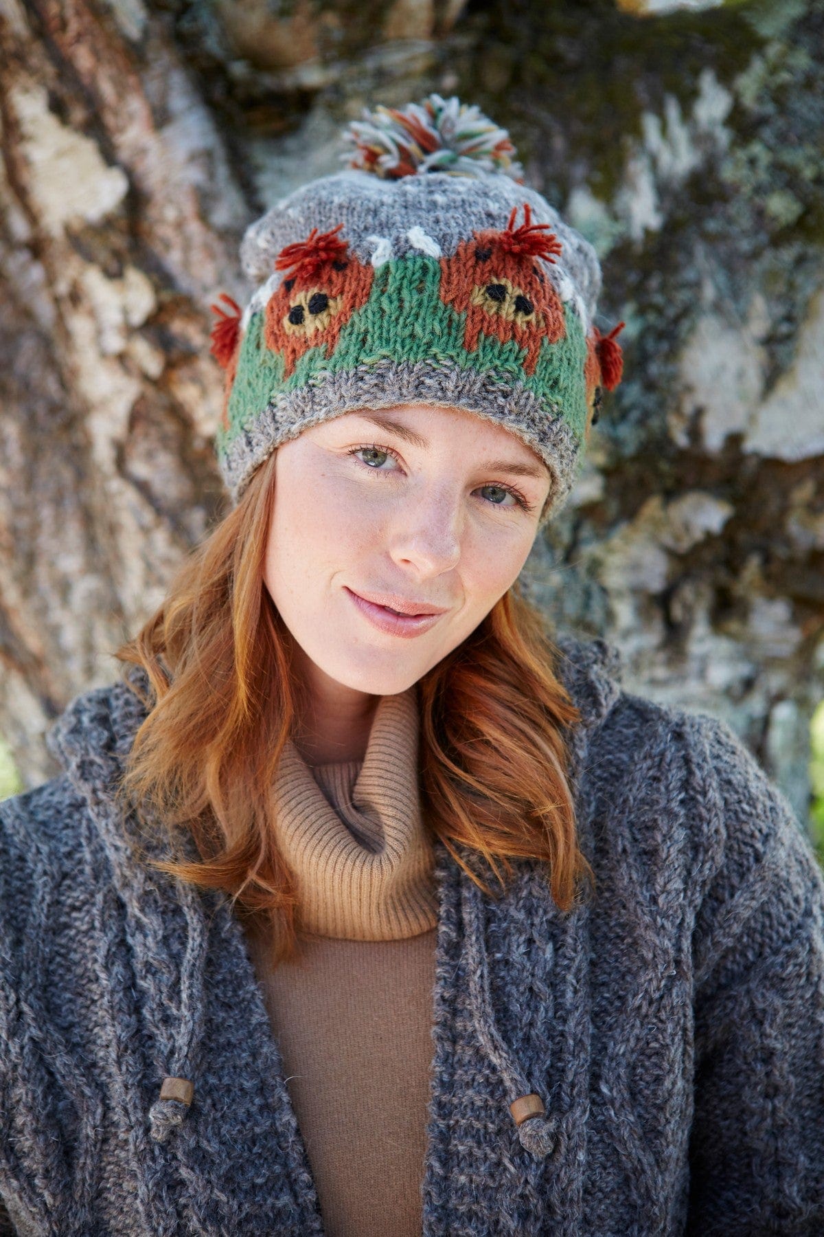 Pachamama Herd Of Highland Cow Bobble Beanie Womens - Image 3