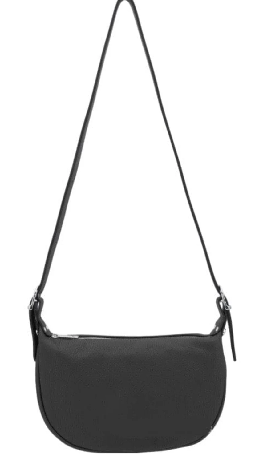 Half Moon Italian Leather Shoulder Bag. - Image 3