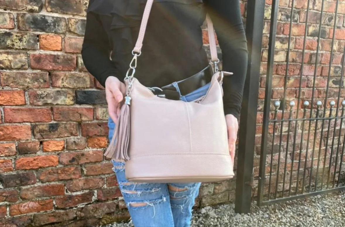 Italian Leather Bucket Bag Shoulder Bag / Crossbody Bag with Removable Tassel , 9 Colours available. - Image 20