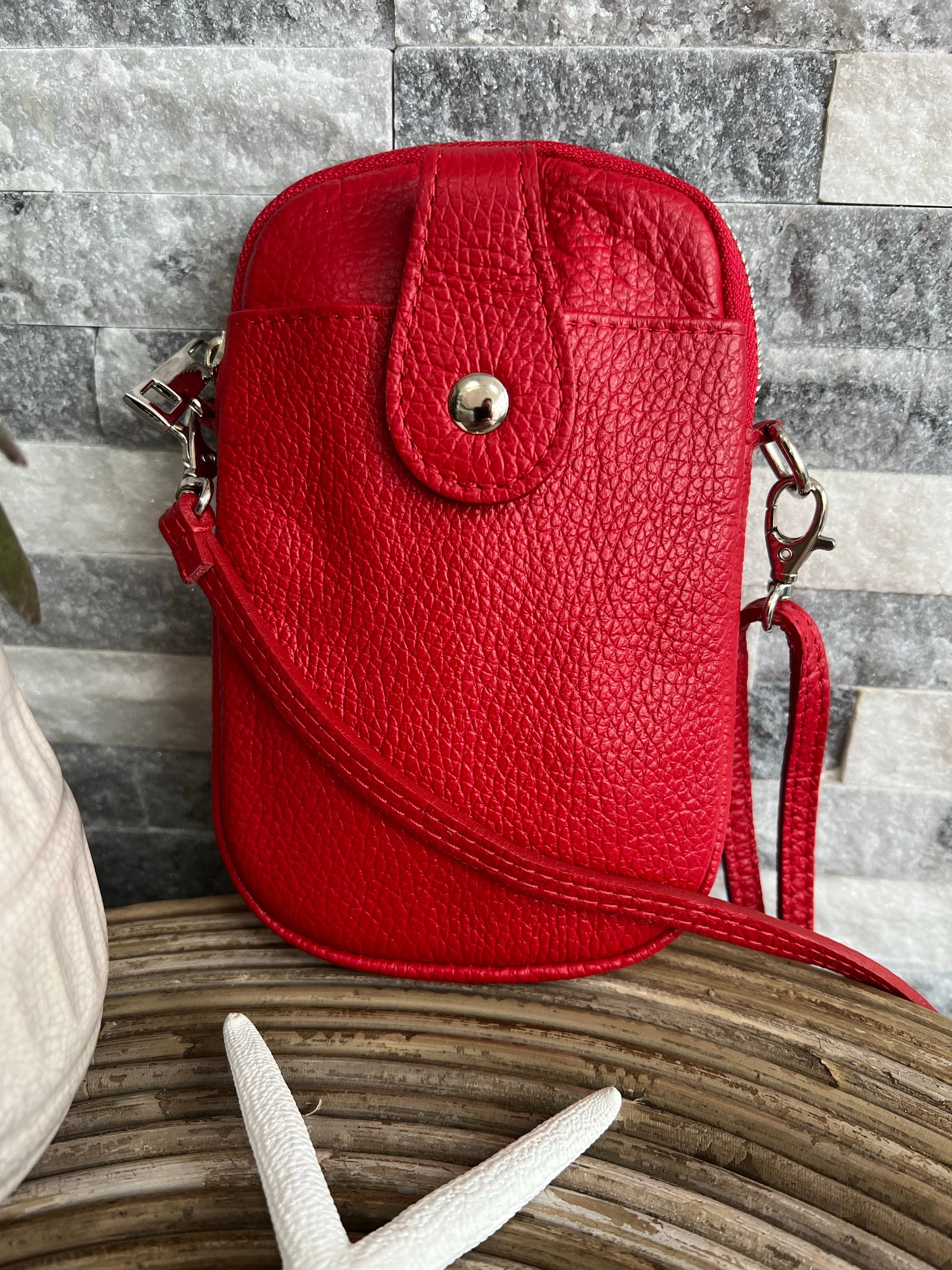 Italian leather crossbody phone bag - lots of colours available - Image 10