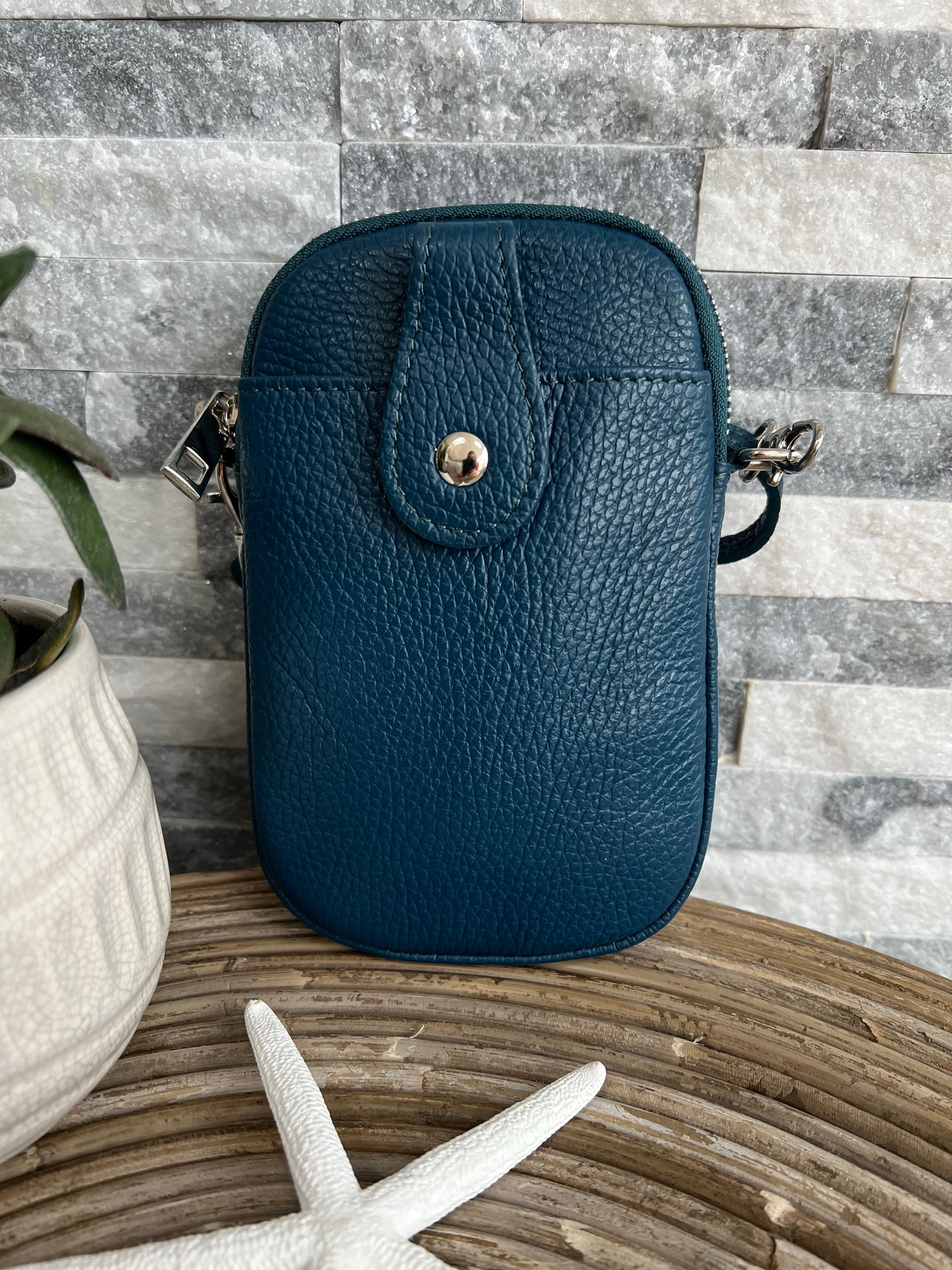 Italian leather crossbody phone bag - lots of colours available - Image 16