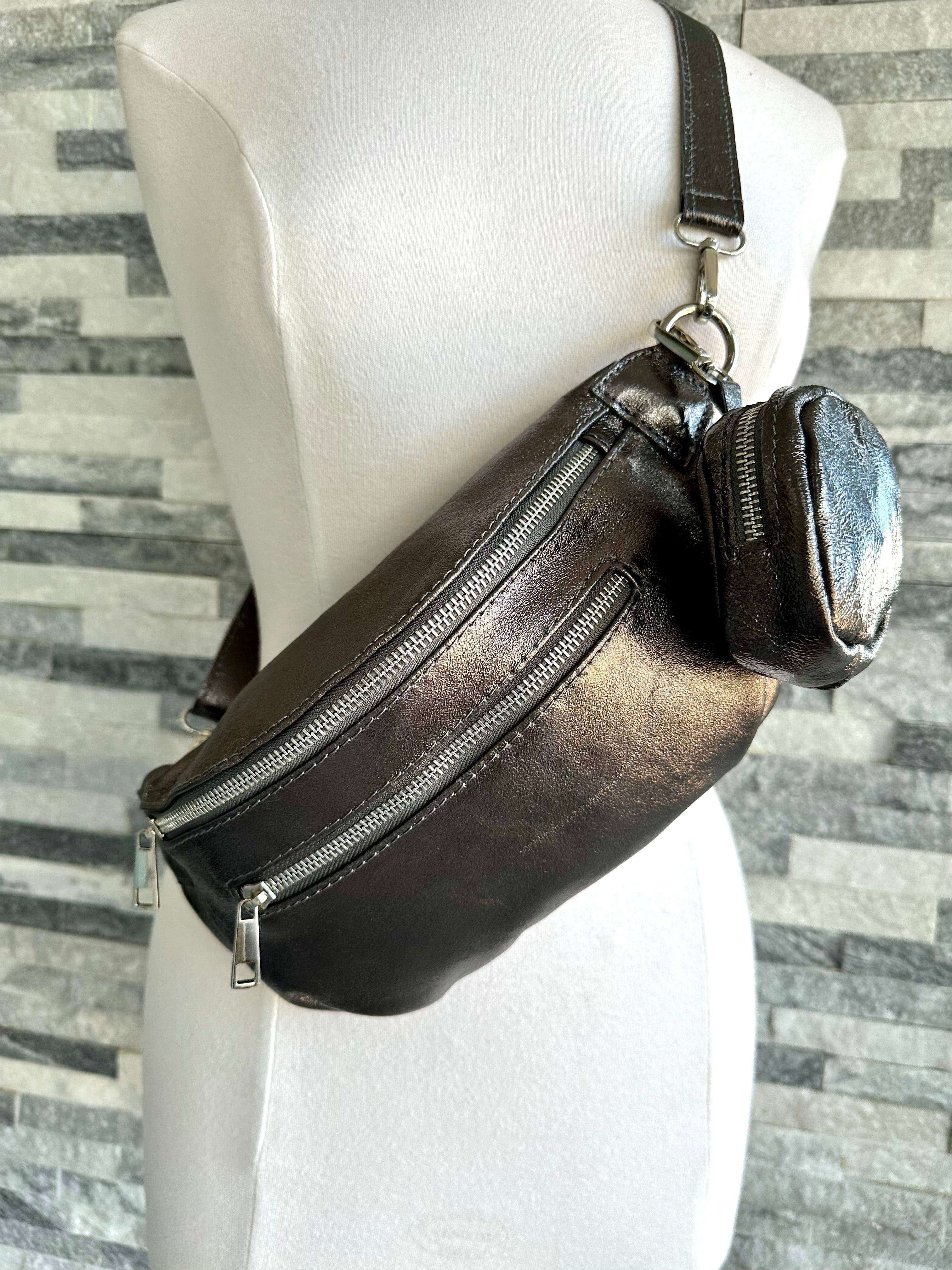 Italian Leather Medium Size Sling Bag with Clip On Zip Purse, 7 Colours available. - Image 14