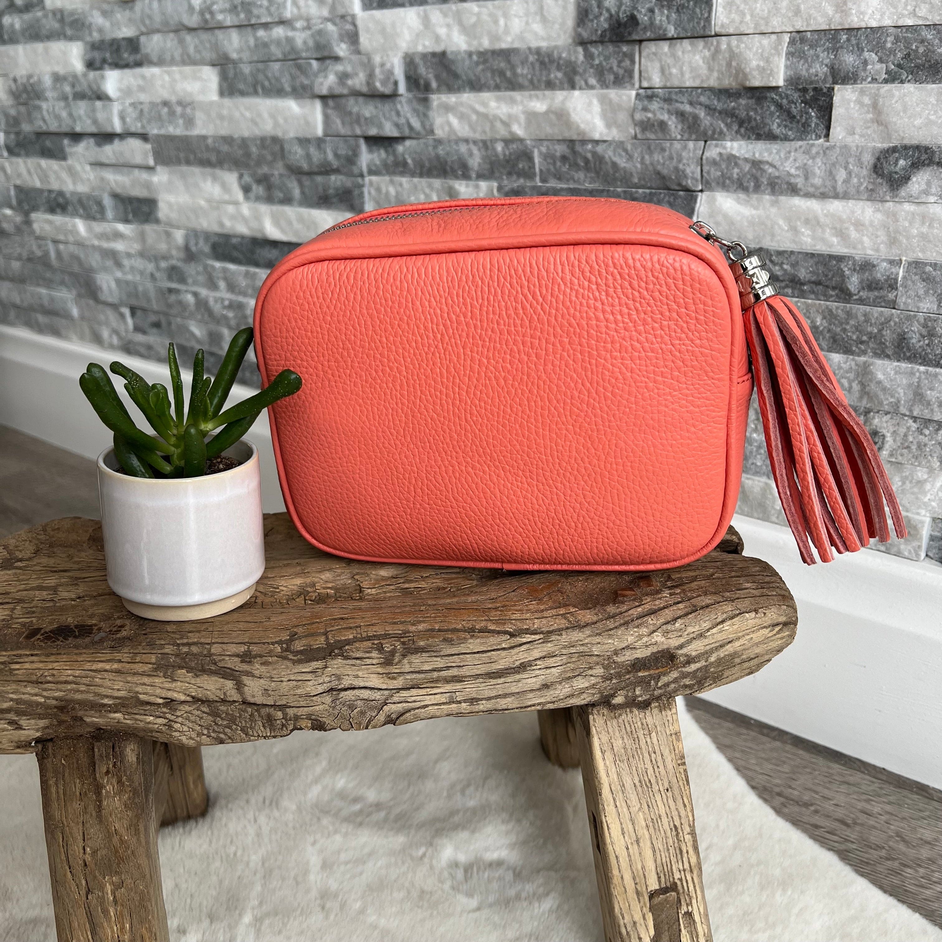 Leather Tassel Crossbody / Camera Bag / Handbag - Summer Colours - Image 6