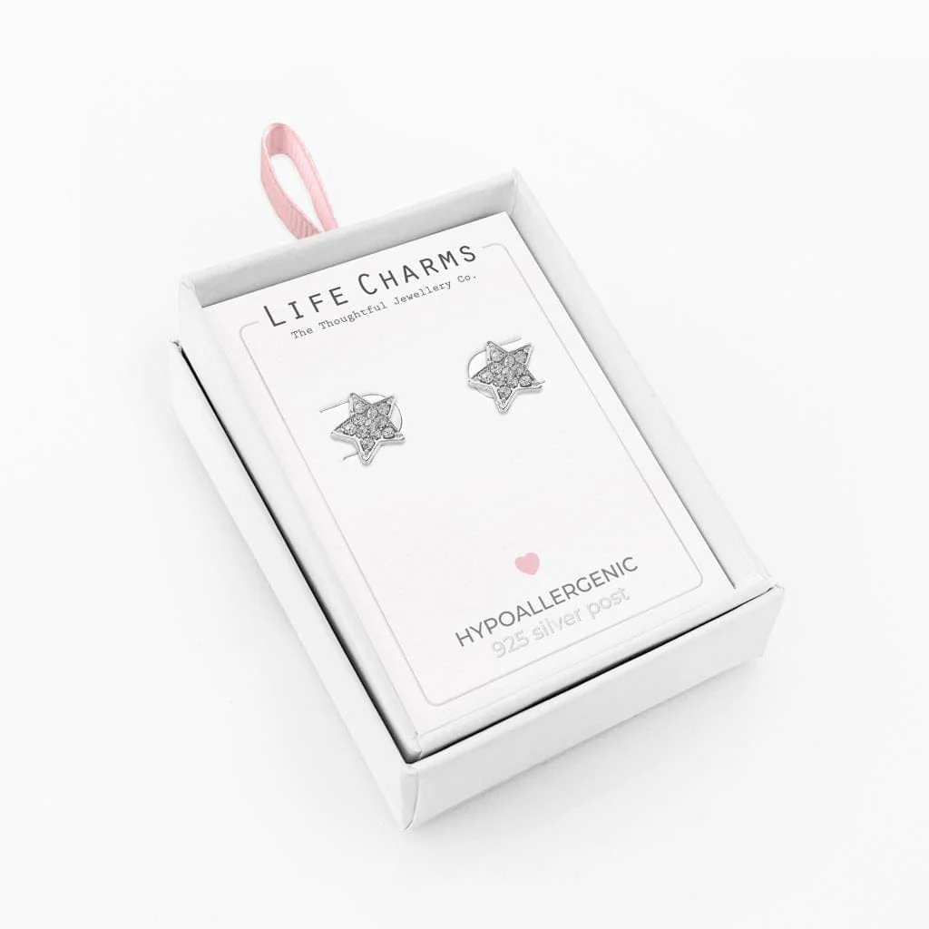 Life Charms Sparkly crystal silver studs - Image 2