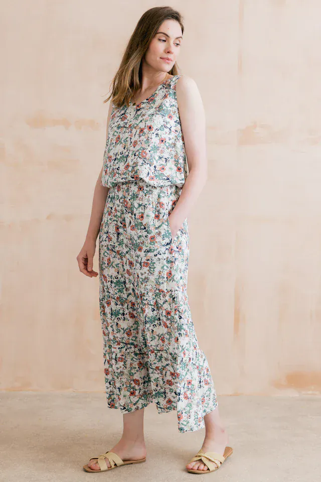 Lily and Me Evie Printed Midi Skirt Ecru - Image 7