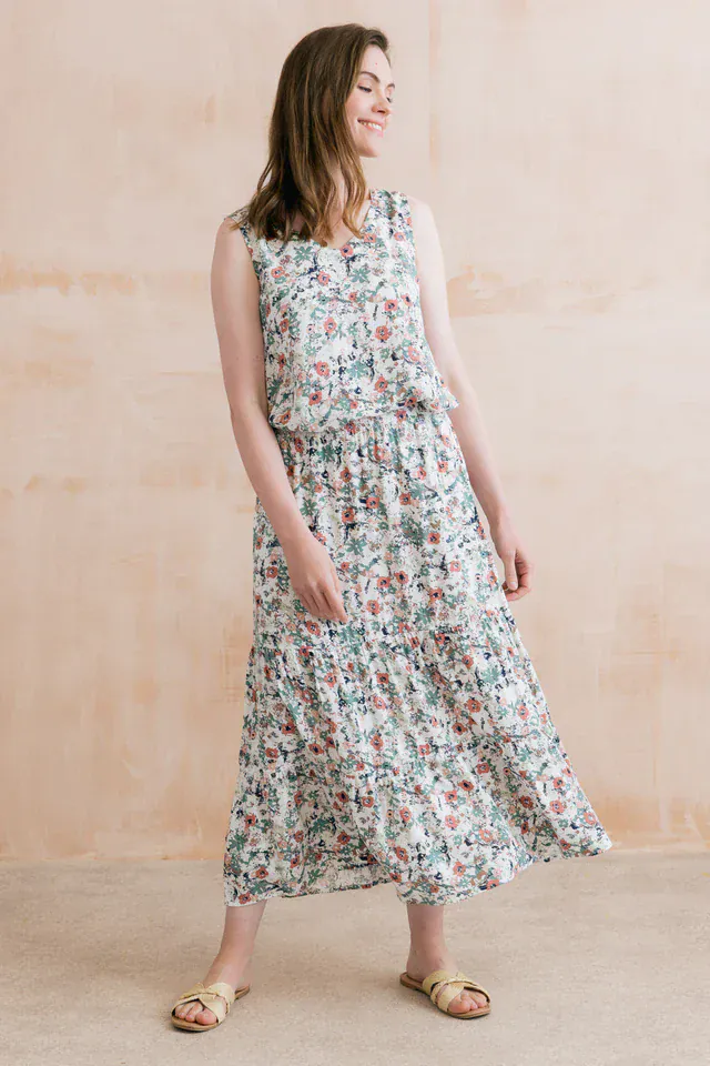 Lily and Me Sea Breeze Print Vest Ecru - Image 6