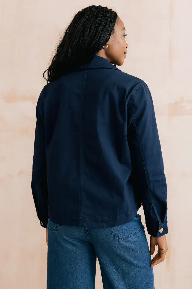 Lily & Me Effie Stretch Cotton Twill Jacket Navy - Image 4