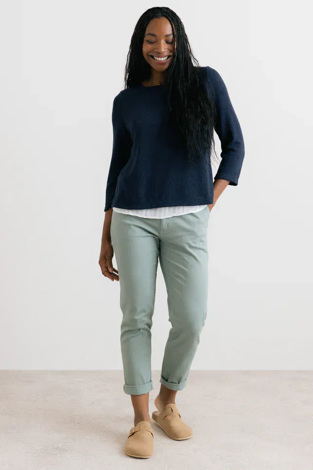Lily & Me Olive Shirt Jumper in Navy - Image 7