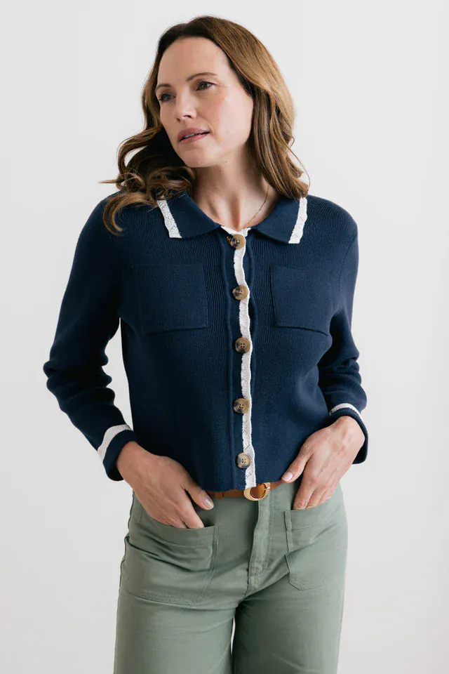 Lily & Me Piper Knitted Jacket Navy - Image 6
