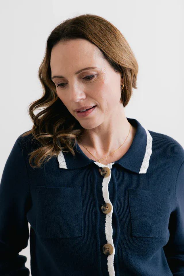 Lily & Me Piper Knitted Jacket Navy - Image 7