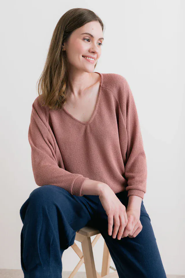 Lily & Me Rewilding Batwing Jumper Soft Pink - Image 4