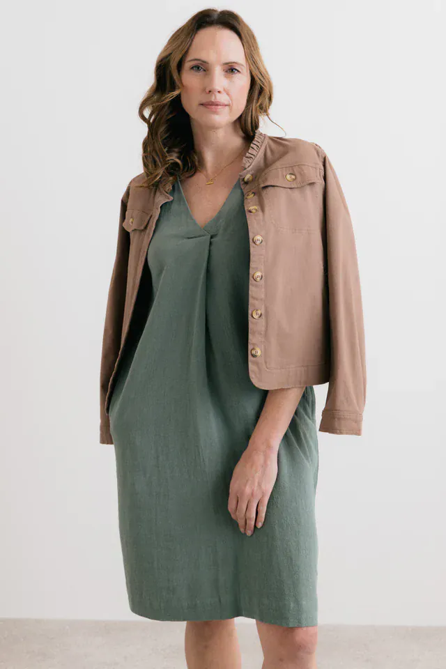 Lily & Me Seren Stretch Cotton Twill Jacket Mocha - Image 6
