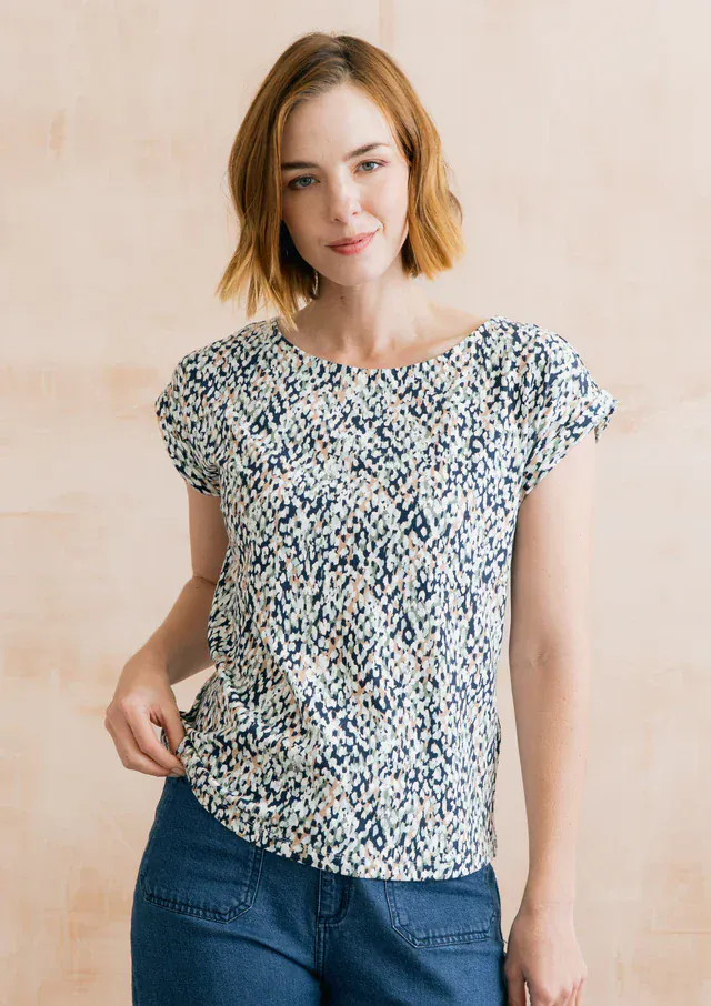 Lily & Me Sway Organic Cotton Jersey T-Shirt Restore Navy - Image 3