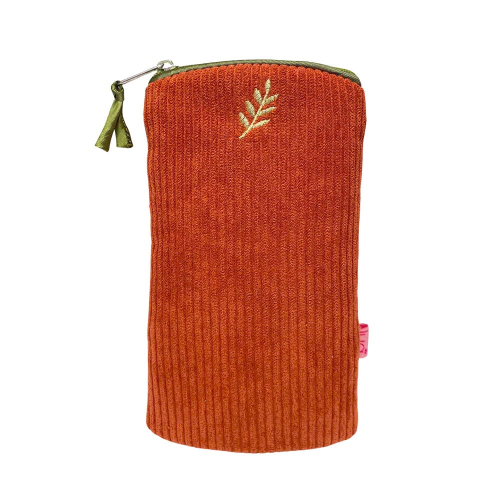 Lua Corduroy Glasses Purse with a Metallic Embroidered Sprig Design - Image 6