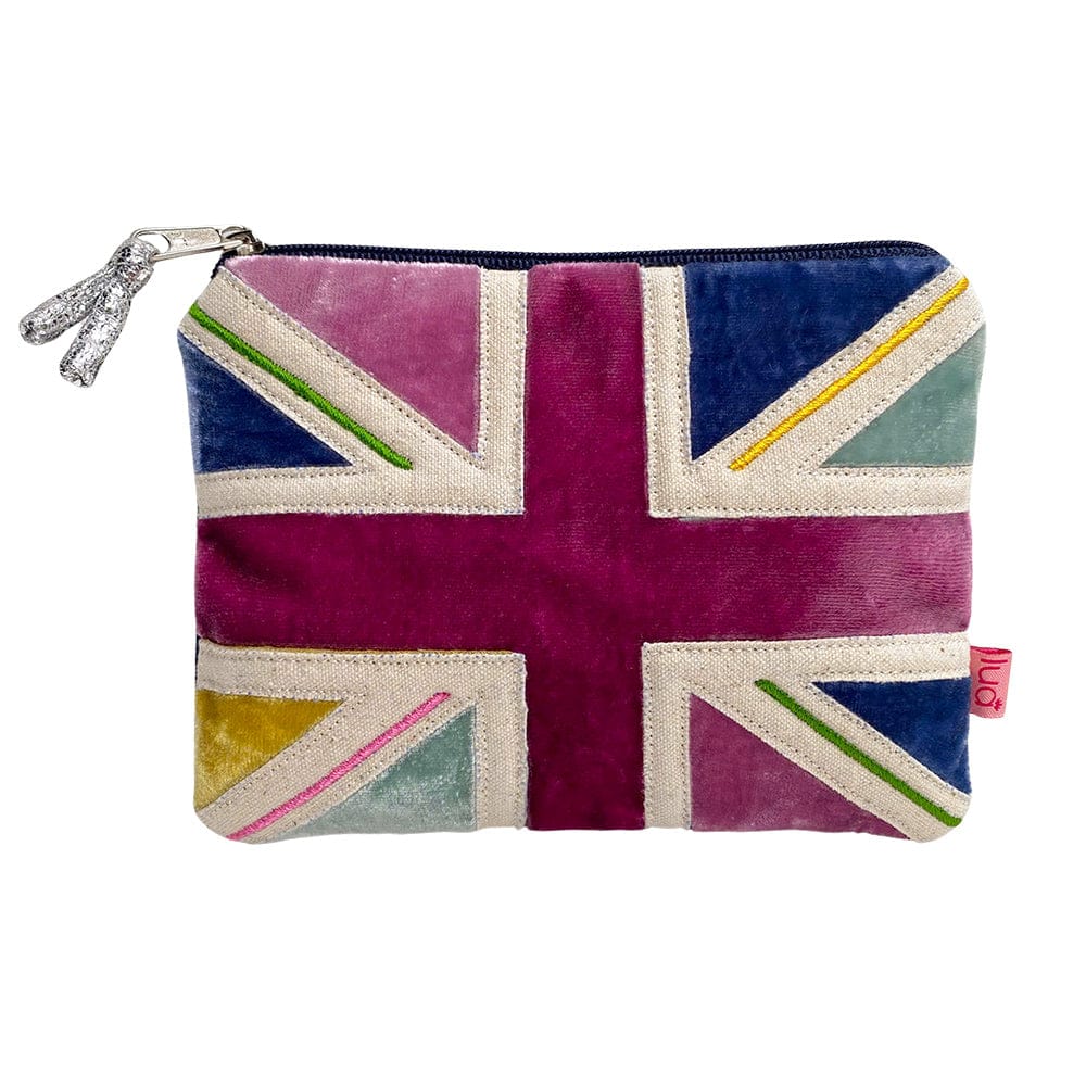 Lua Union Jack Purse Handmade with Colourful Patches of Velvet . - Image 2