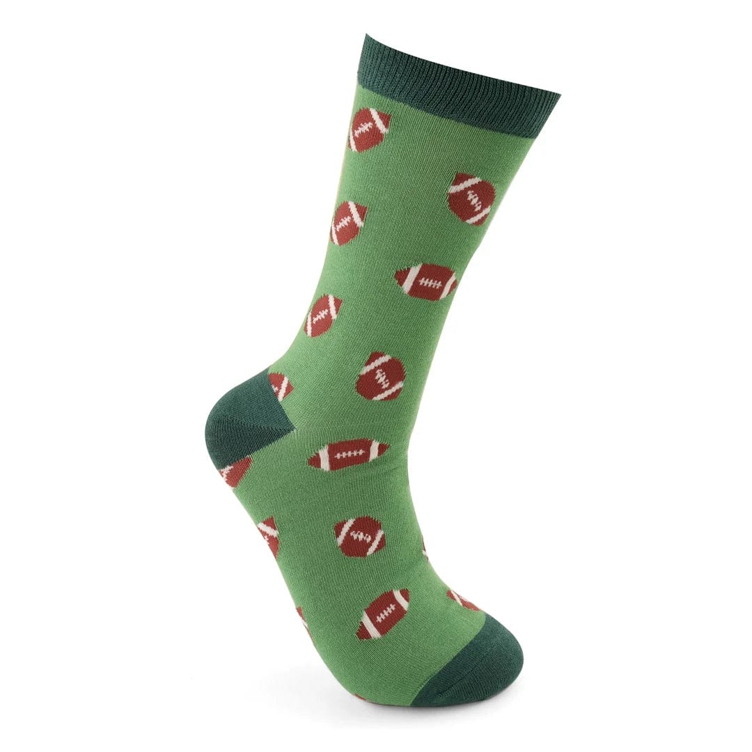 Men's Bamboo Socks , Mr Sparrow Rugby Balls , Green - Image 2
