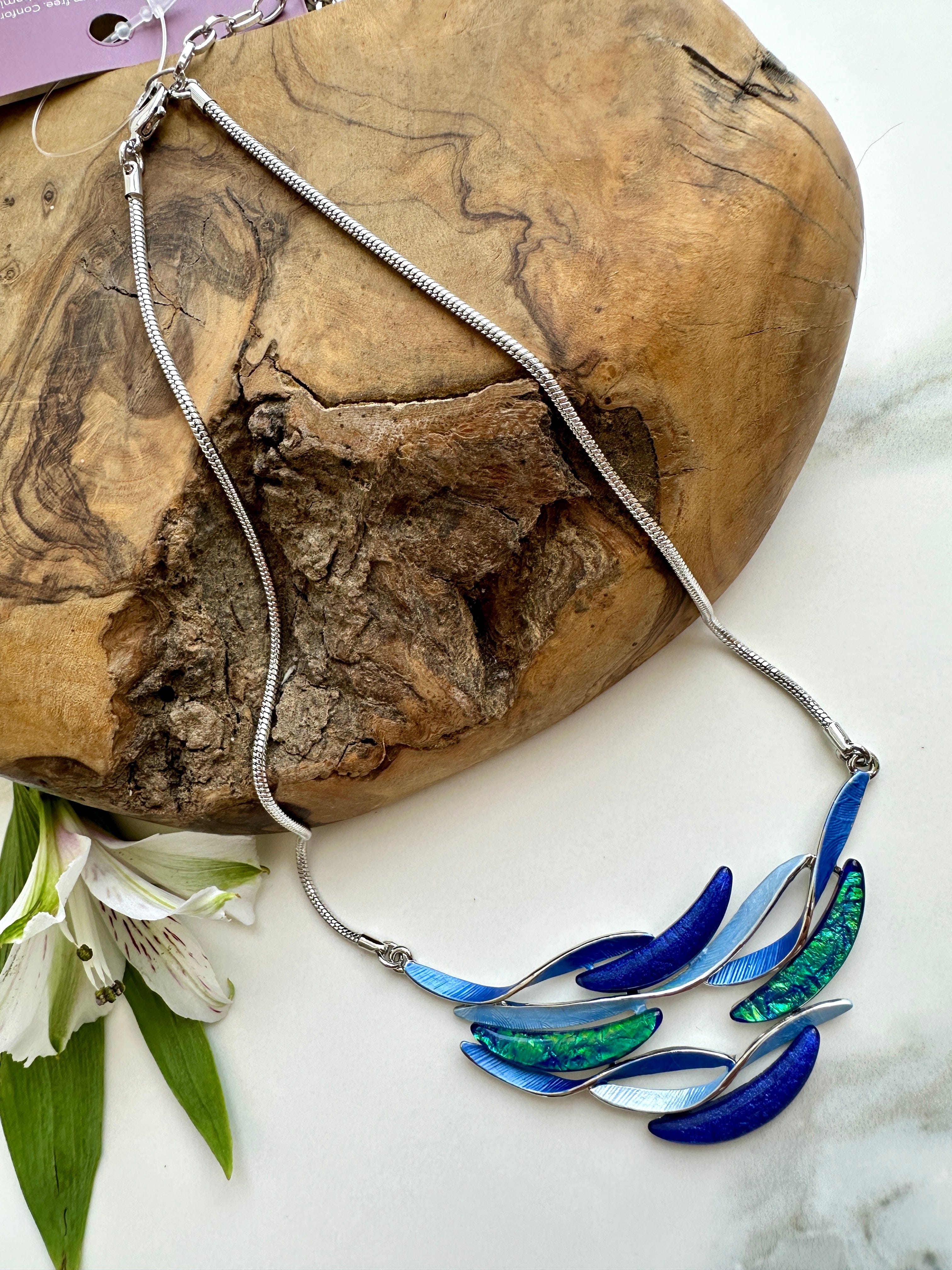 Miss Milly Royal Blue Wave Necklace FN366DBMB - Image 3