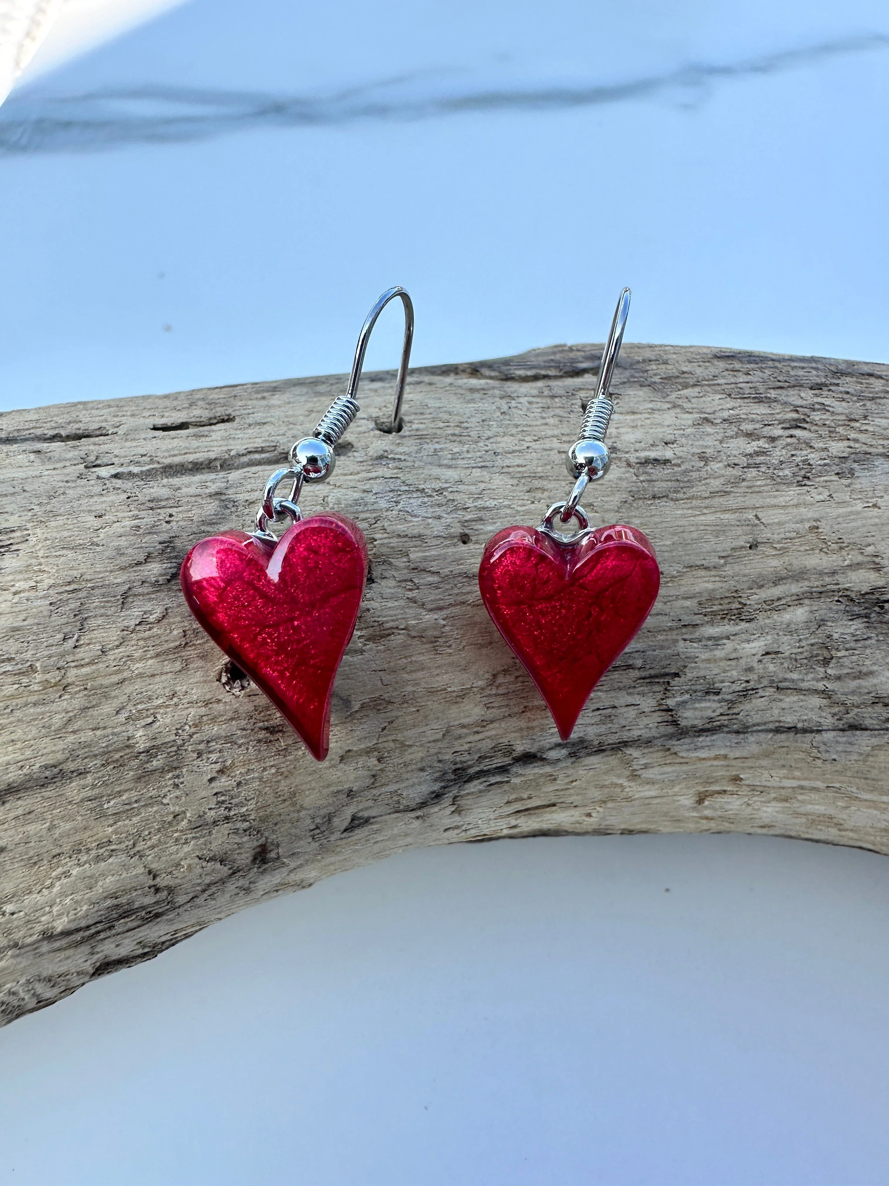 Miss Milly Scarlet Red Heart Earrings , FE211 - Image 3