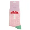 Miss Sparrow Ladies Bamboo Socks Dotted Toadstool Design Blush - Image 2