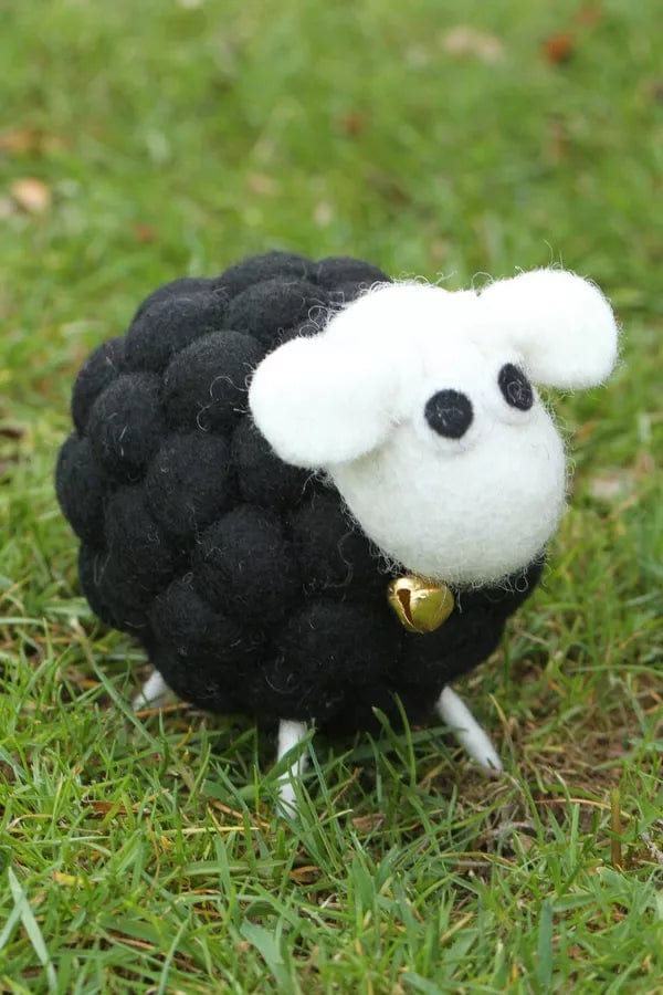 Pachamama,  Brenda the Black Felted Sheep Ornament, Hand made, Fairtrade