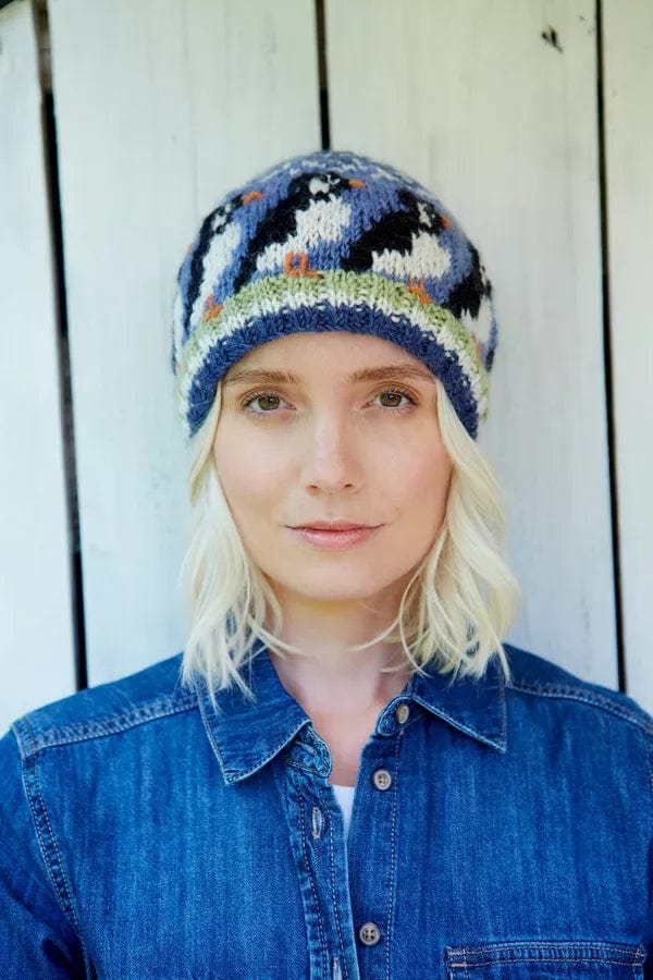 Pachamama Circus Of Puffins Beanie Womens , Hand Knitted, Fair Trade - Image 4