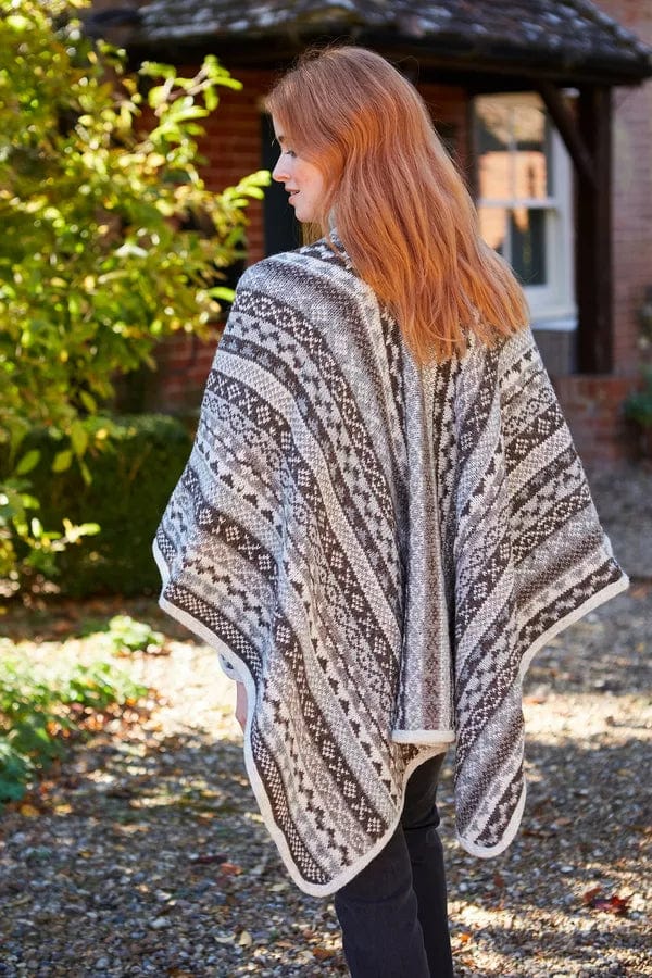 Pachamama Classic Fairisle Ladies Wrap Natural, Handmade , Fairtrade - Image 3
