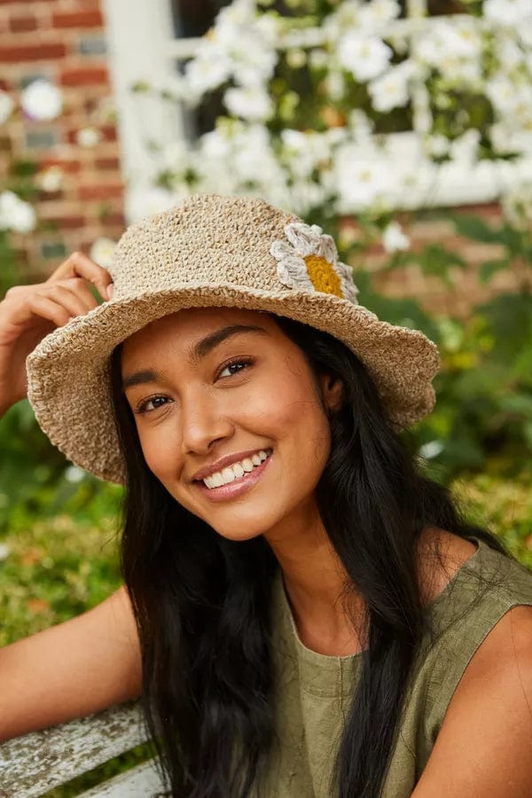 Pachamama Daisy Hemp/Cotton Sun Hat Natural, Packable, Foldable, Fair Trade, Handmade - Image 2