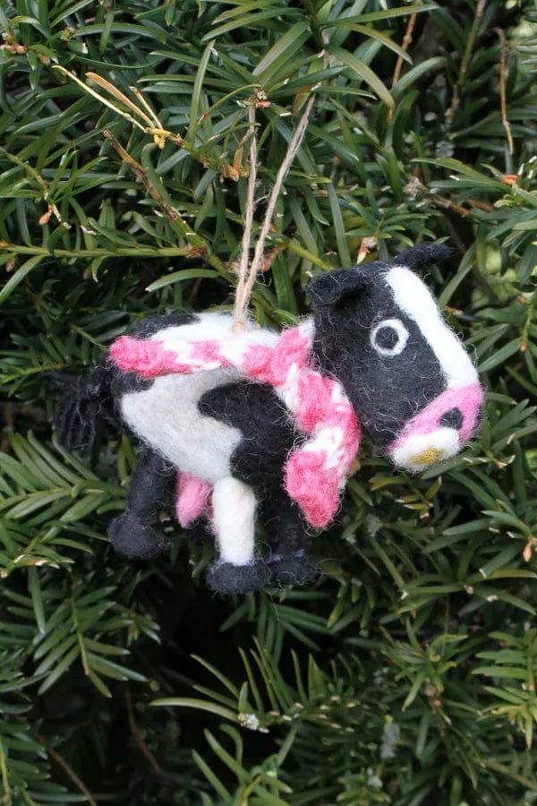 Pachamama Daisy The Dairy Cow Christmas Tree Decoration, Handmade , Fairtrade