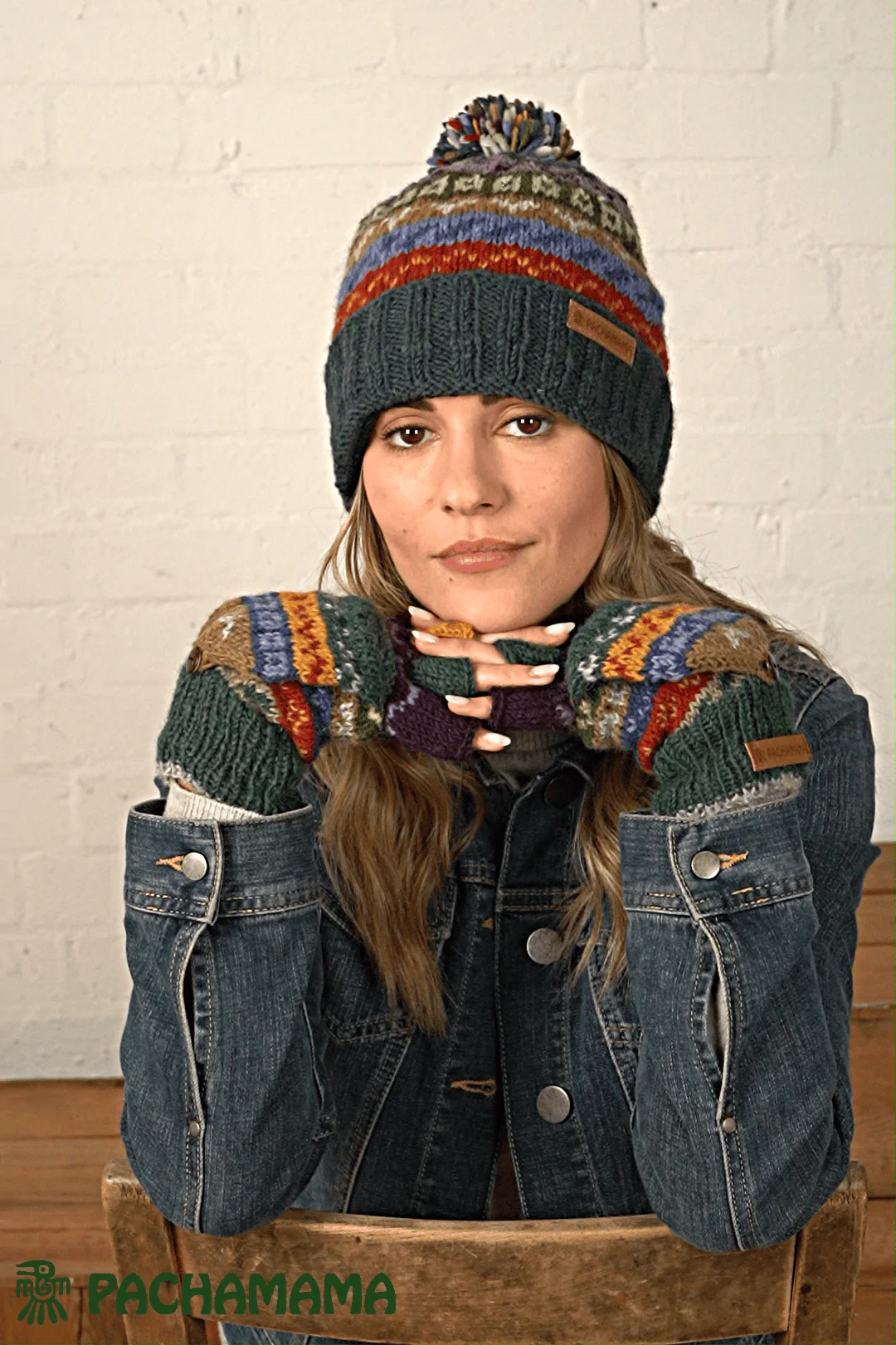 Pachamama Elveden Roll Back Bobble Beanie , Handknitted , Fairtrade - Image 5