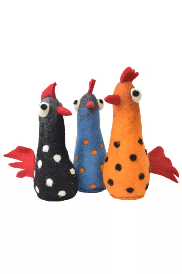 Pachamama Hand Felted Funky Chickens - Image 2