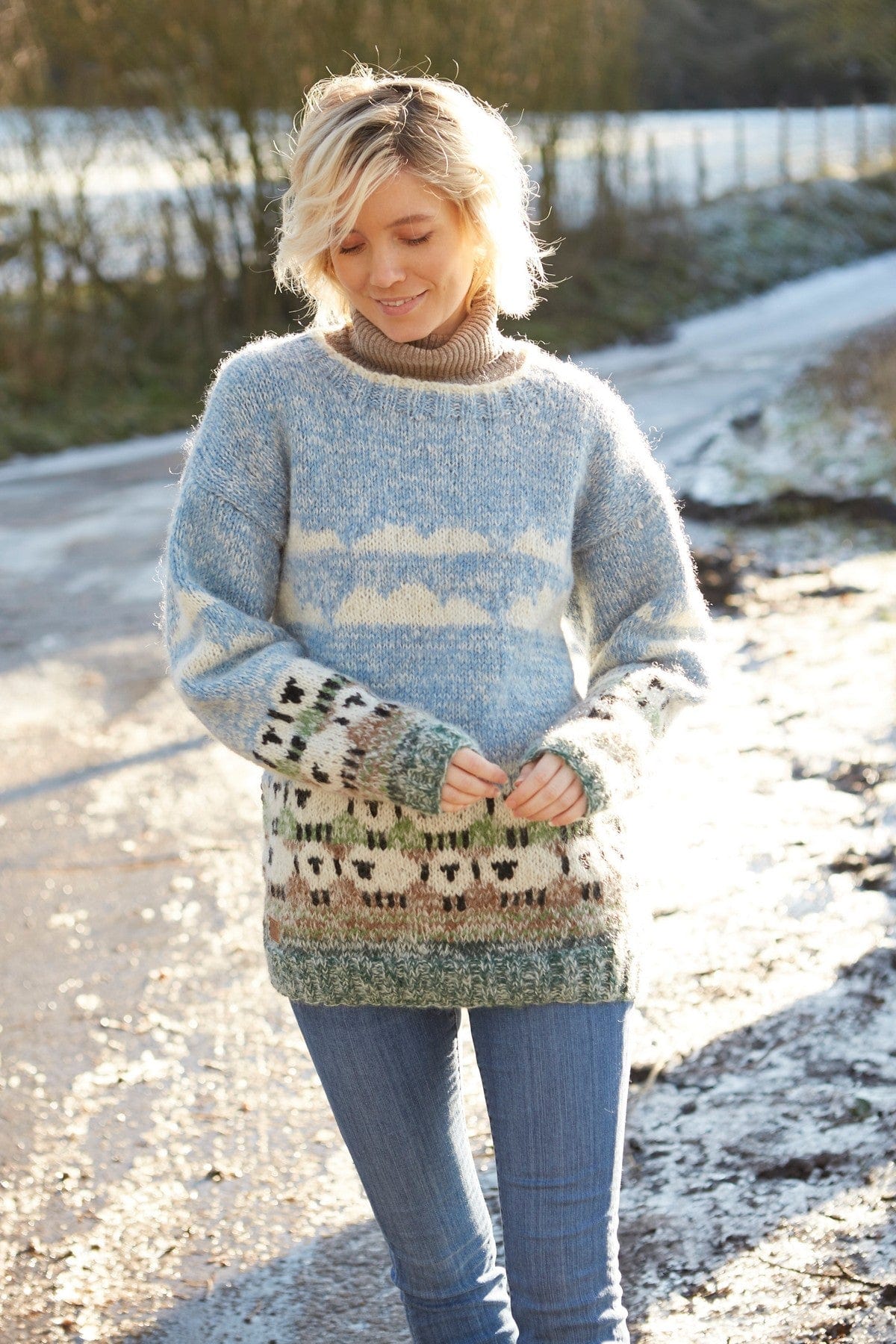 Pachamama Hazy Sheep Sweater / Jumper Womens , Handmade, Fairtrade - Image 3