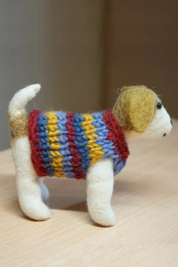 Pachamama Jack in a Jumper, Jack Russell Dog Ornament, Handmade, Fairtrade - Image 3