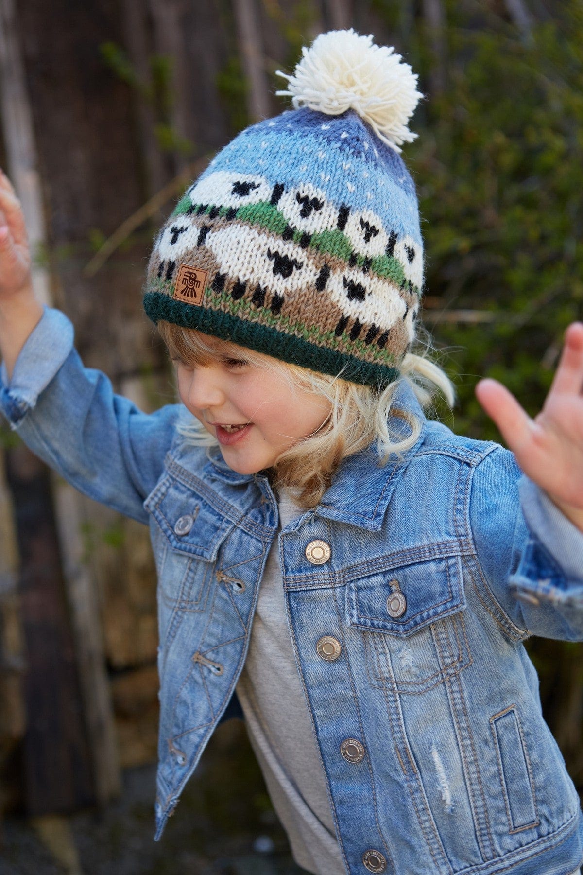 Pachamama Kids Snowy Sheep Bobble Beanie - Image 5