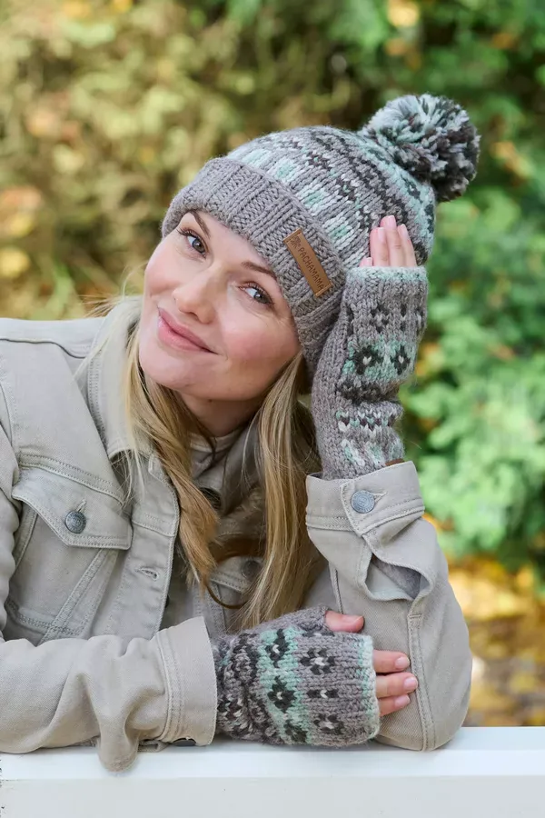 Pachamama Loch Fyne (Merino) Roll Back Beanie Green - Image 4