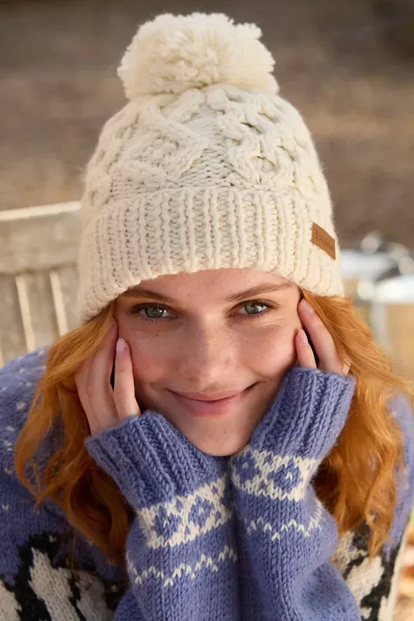 Pachamama Sheep (Merino) Bobble Beanie Cream - Image 3