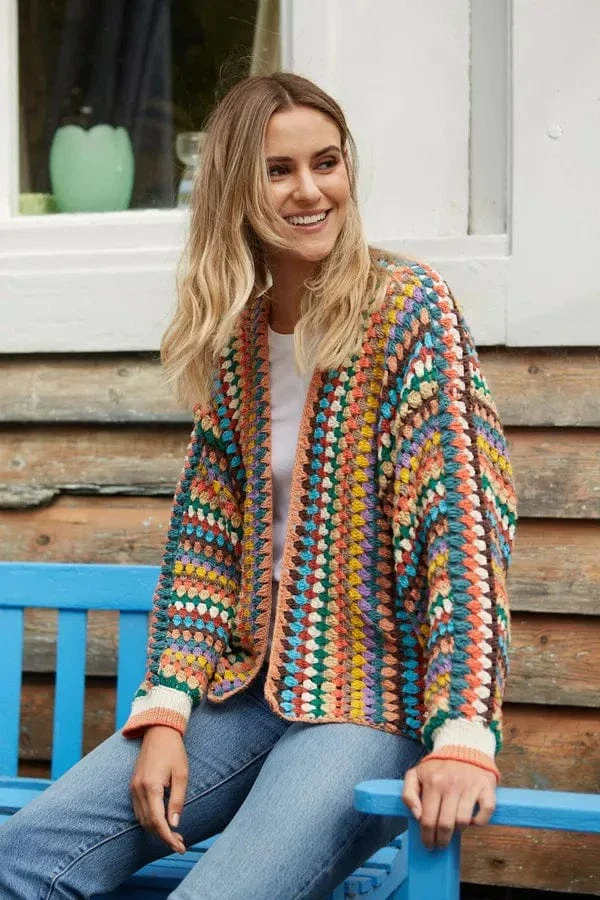 Pachamama Yucatan Cotton Cardigan, Hand Crocheted, Fair trade. - Image 4