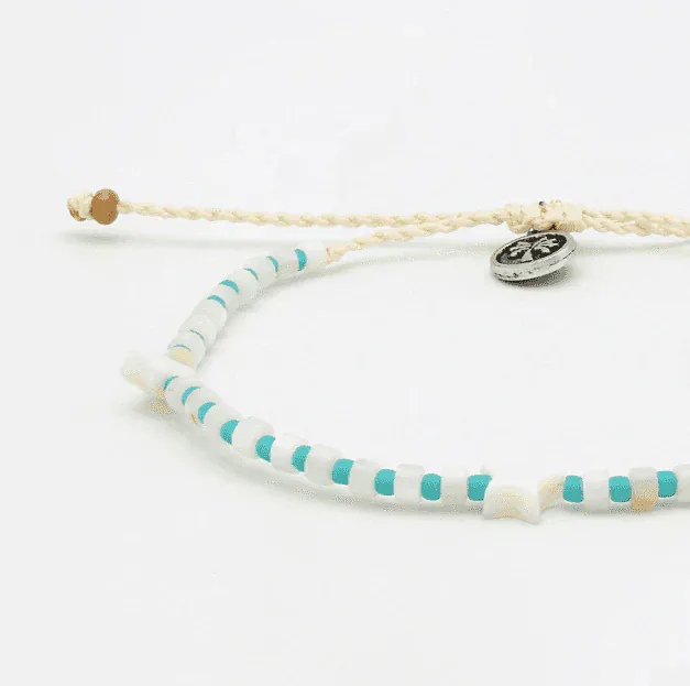 Pineapple Island Blue Glass and Mother of Pearl Star Charms Bracelet - Image 3