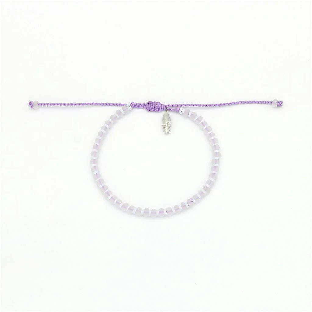 Pineapple Island Marley Glass Beaded Bracelet Pale Purple - Image 2