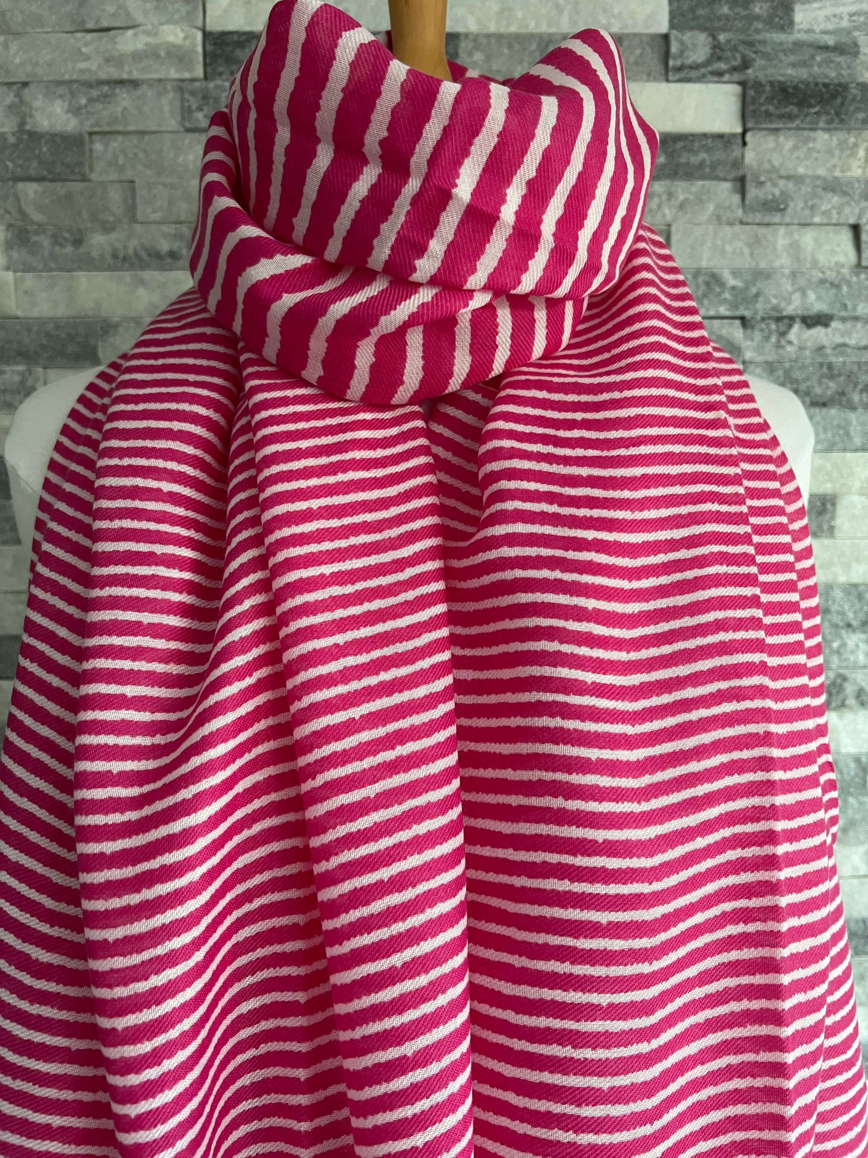 Pink Cross Stripes Scarf - Image 3