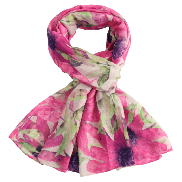 Pink Sunflower Watercolour Scarf - Image 2